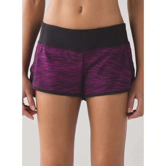 Lululemon Speed Short 2.5” Life Lines Polar Pink & Black - Picture 1 of 14